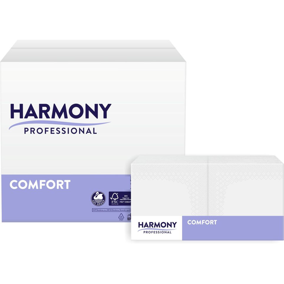 Servietten Harmony 3-lg weiß 33x33cm 1/4 Falzung