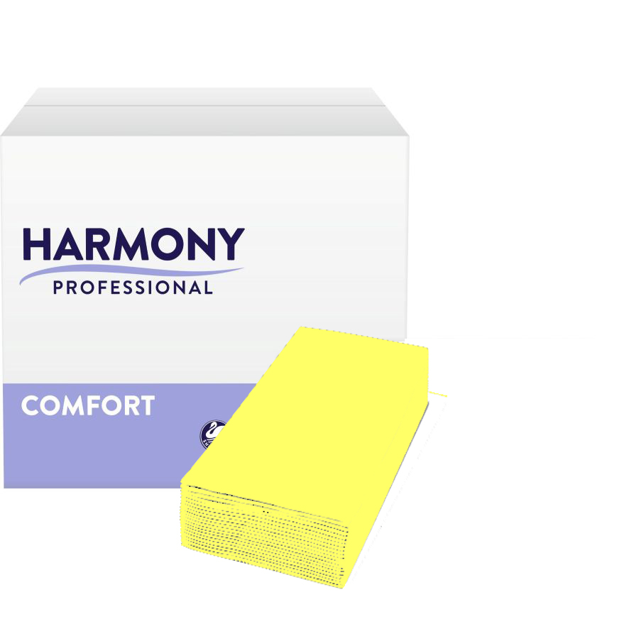 Servietten Harmony 3-lg gelb 38x38cm 1/8 Falzung
