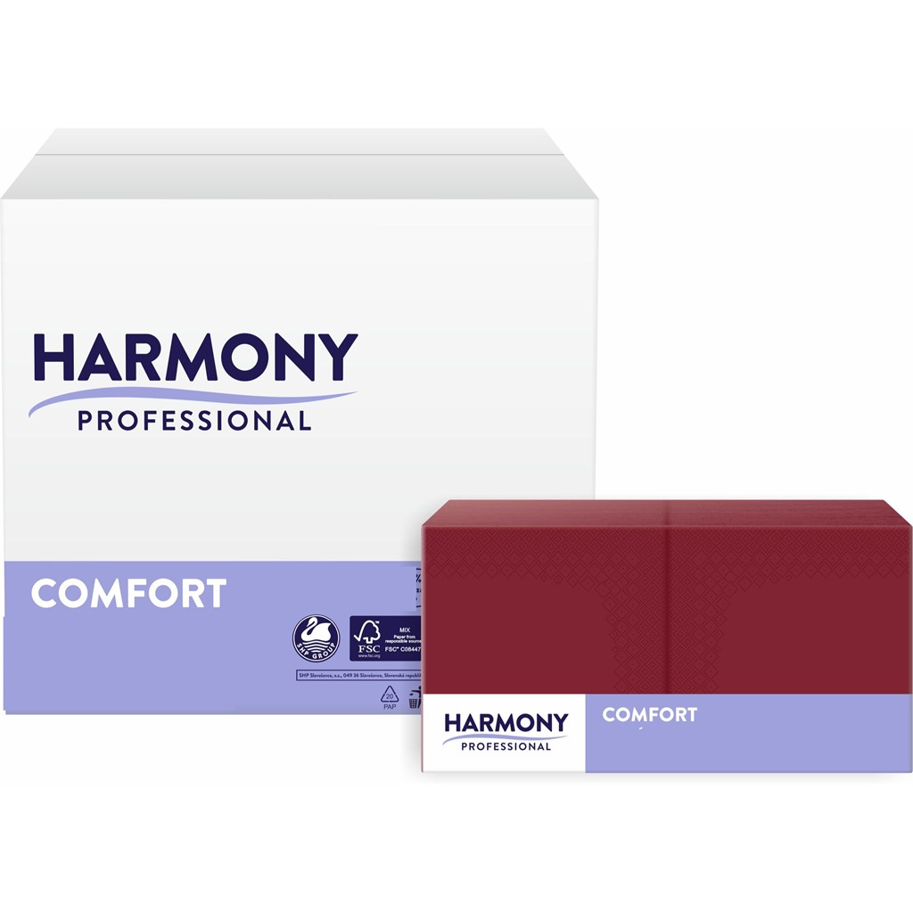 Servietten Harmony 2-lg bordeaux 33x33cm 1/4 Falzung