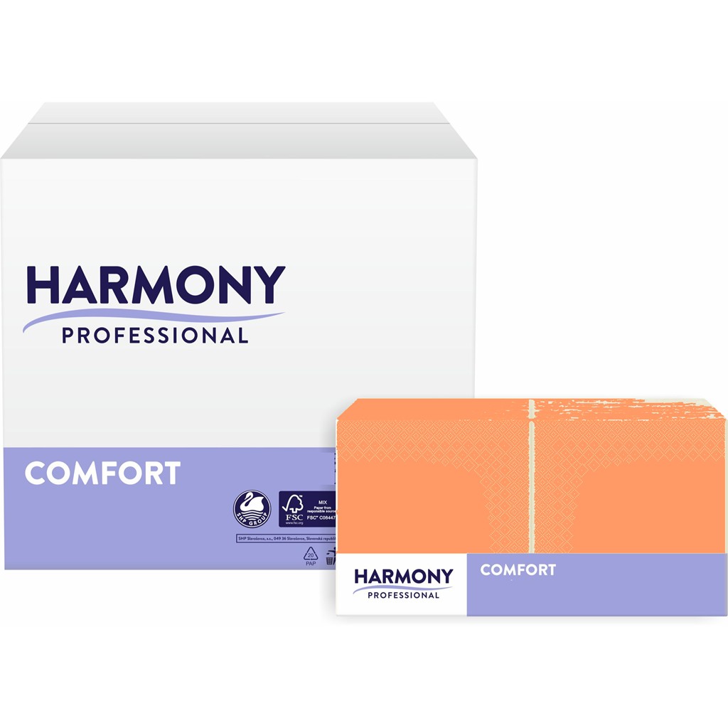 Servietten Harmony 2-lg orange 33x33cm 1/4 Falzung