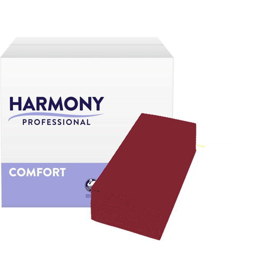 Servietten Harmony 3-lg bordeaux 38x38cm 1/8 Falzung