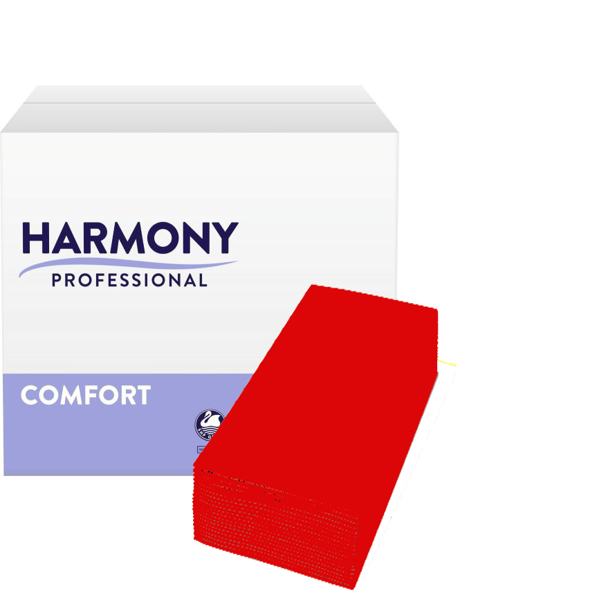 Servietten Harmony 3-lg rot 33x33cm 1/8 Falzung