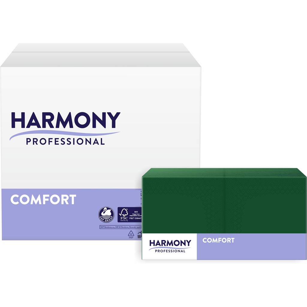 Servietten Harmony 2-lg dunkelgrün 33x33cm 1/4 Falzung