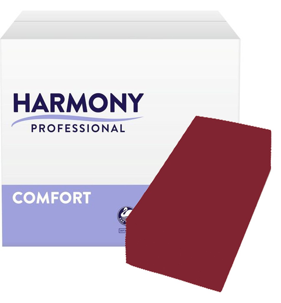 Servietten Harmony 3-lg bordeaux 33x33cm 1/8 Falzung
