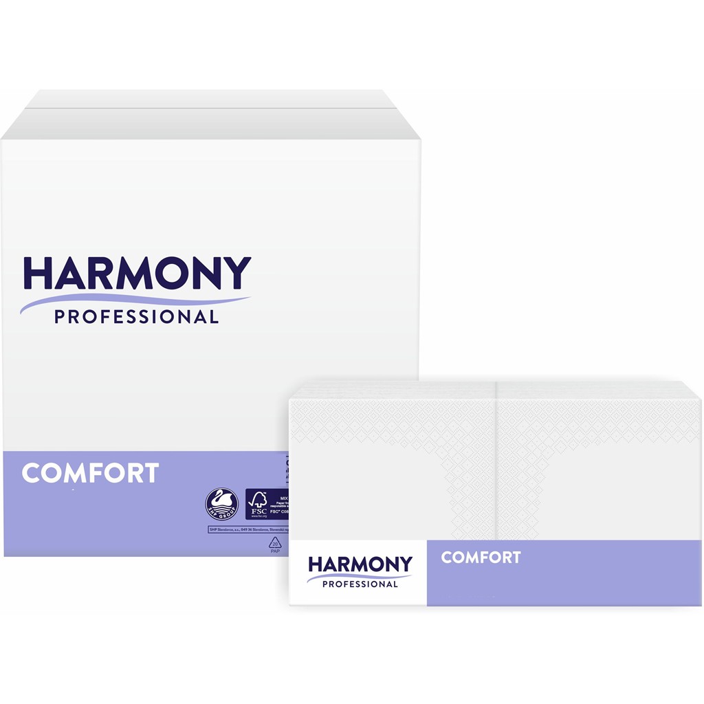 Servietten Harmony 2-lg weiß 40x40cm 1/4 Falzung